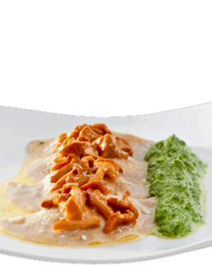 Homemade rye ravioli with