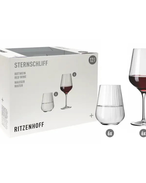 Bicchieri d'acqua + 2 bicchieri da vino per il menu