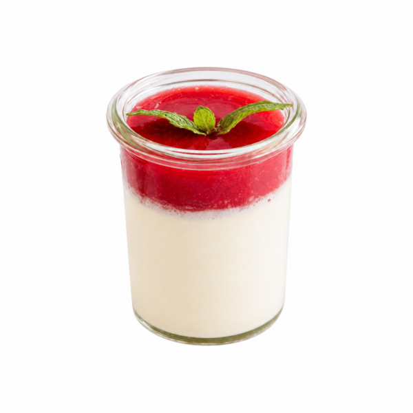 Panna cotta alla vaniglia con frutti di bosco