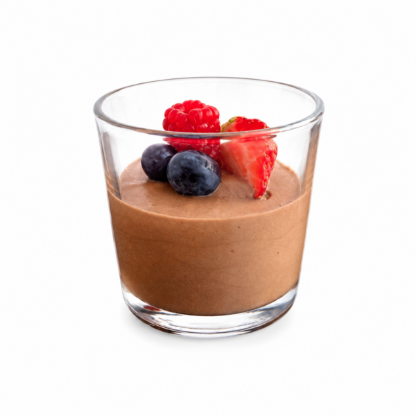 Mousse di cioccolato fondente "Valhrona" con miso e frutta