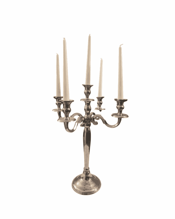 Metal candlestick with 5 candles
