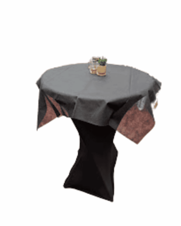 Bar table round 110 cm with black cover and overlay