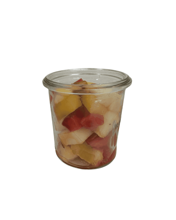 Fruit salad in a preserving jar