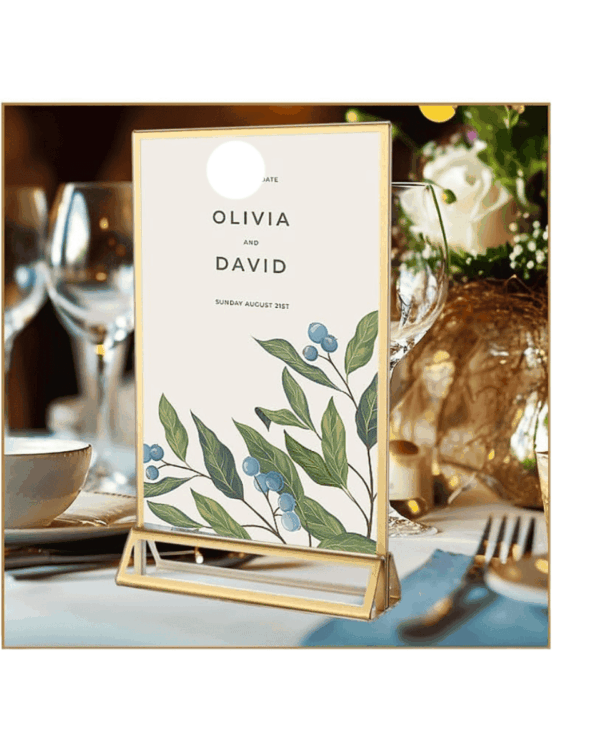 Grafica e stampa di cartoncini per menu con logo proprio A5 e cornice per foto