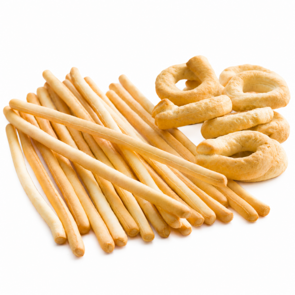 Aperitif with parmesan, grissini, taralli and stuffed olives