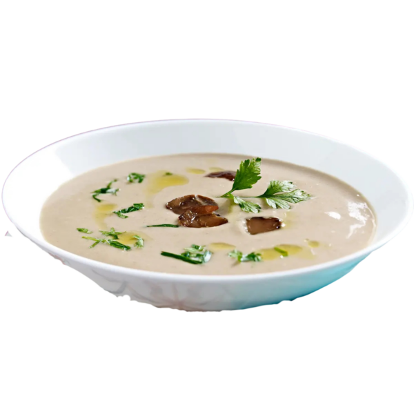 Crema di castagne e sedano con chips alle noci