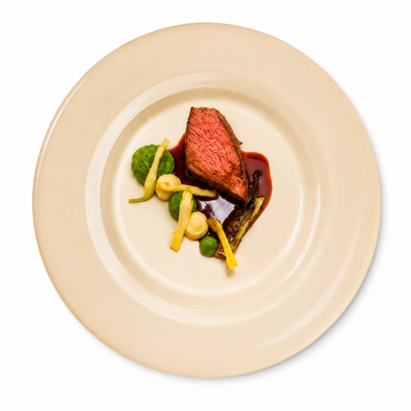 Saddle of veal with herbs and celery puree, fried puntarelle