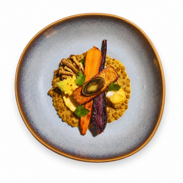 Stufato di lenticchie asiatico con latte di cocco e verdure brasate