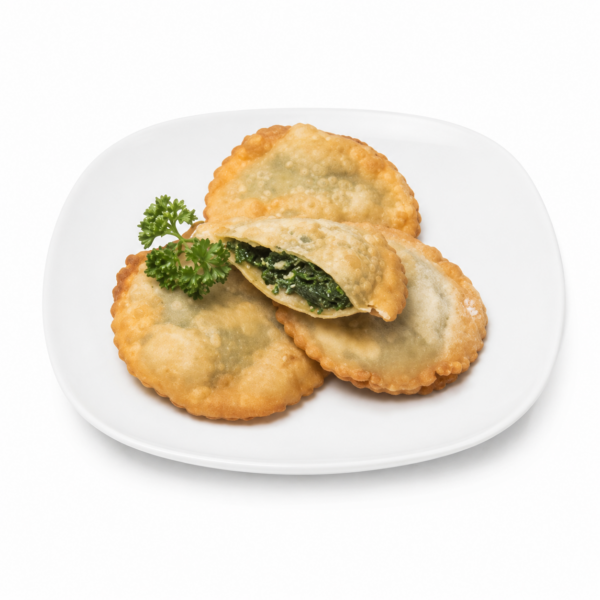 Tirtln with cabbage and spinach