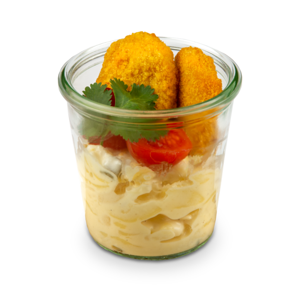 Kartoffelsalat mit Mini-Schnitzel vom heimischen Kalb im Weckglas