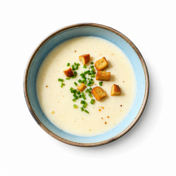 Zuppa di formaggio grigio con chips di Vinschgerle