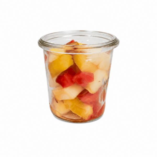 Fruit salad in a preserving jar