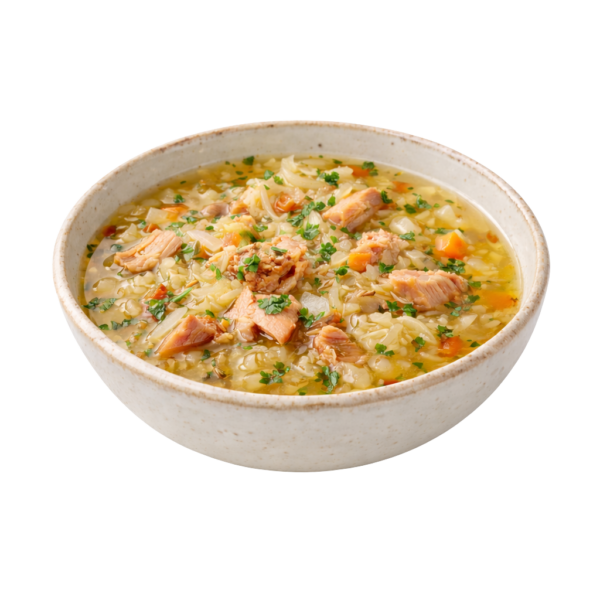 Zuppa di crauti con trota affumicata