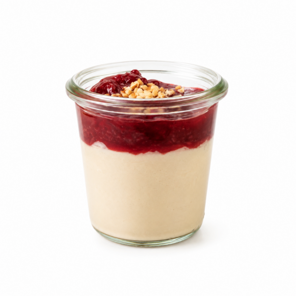Vanilla Quark Mousse with Red Berry Compote and Wild Berries