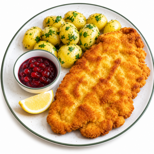 Cotoletta alla viennese con patate al forno