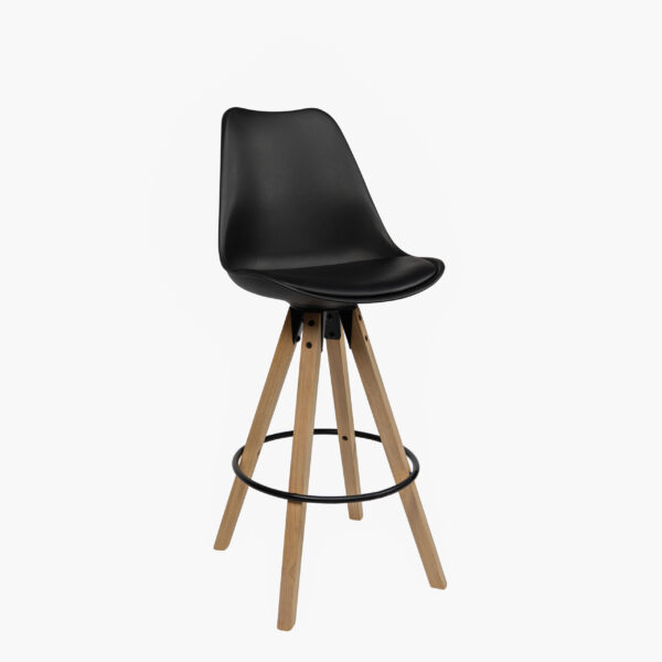 Alpin Stool, black synthetic leather