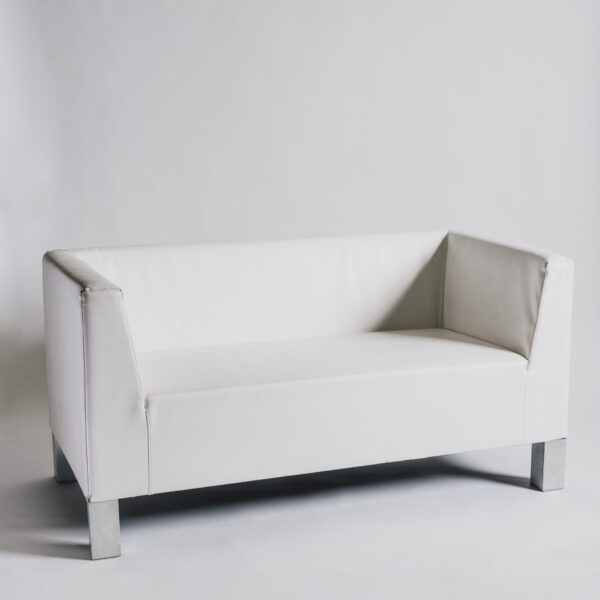 Lounge 2 posti, ecopelle bianca