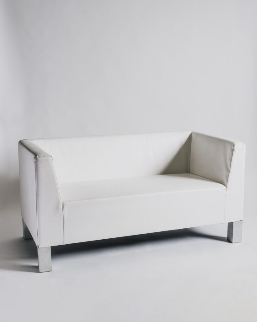Lounge 2 posti, ecopelle bianca