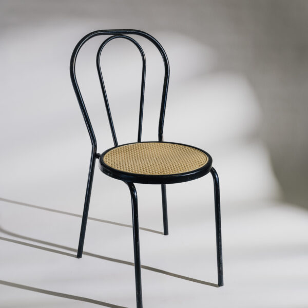 Sedia Thonet nera in metallo